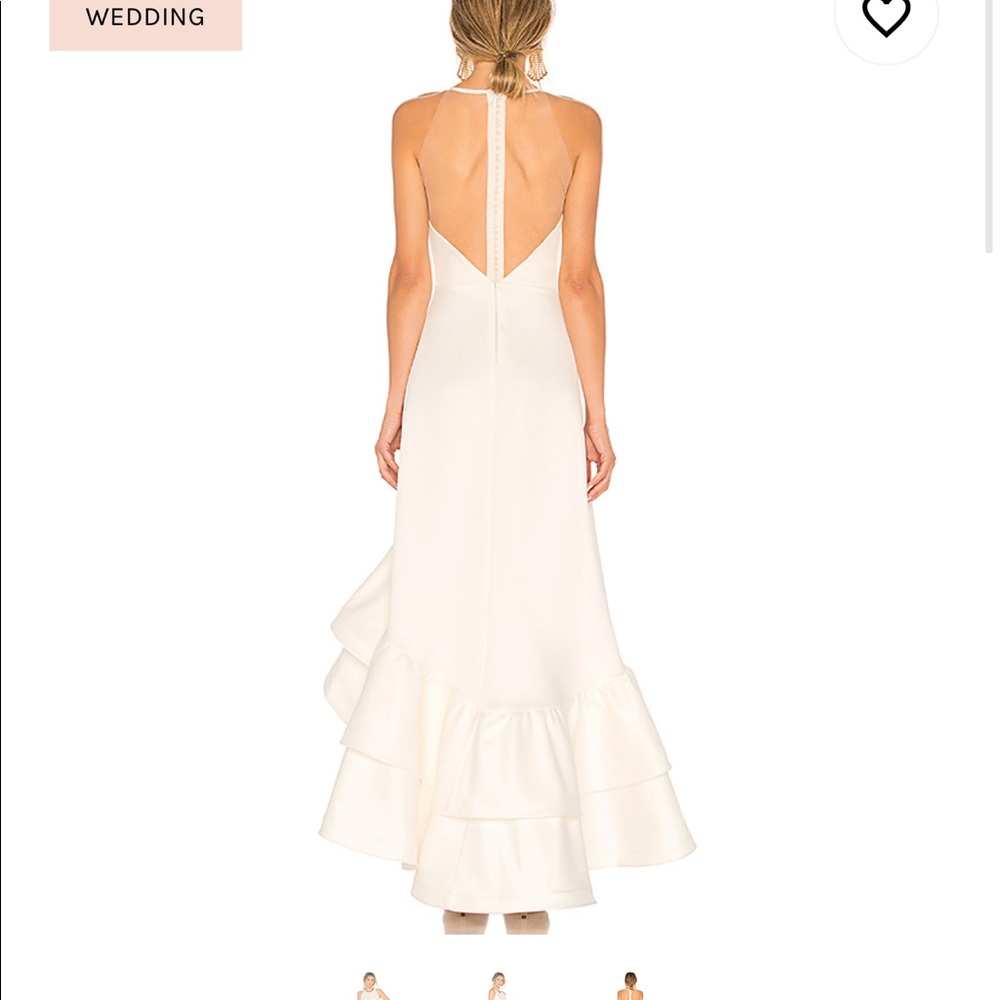 Bronx and Banco Paros Ruffle Pearl Wedding Gown
